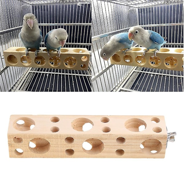Papegoja Slipande Tuggleksaker Naturligt Träblock Foderleksak Dödar Uttråkning