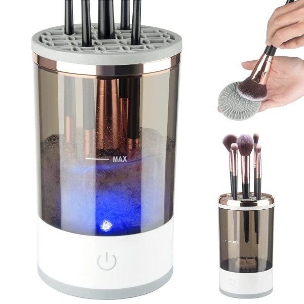 Sähköinen meikkiharjan puhdistusaine, meikkiharjan puhdistuskone, jossa on harjapuhdistusmatto, automaattiset kosmeettisen harjan puhdistusvälineet Grey white