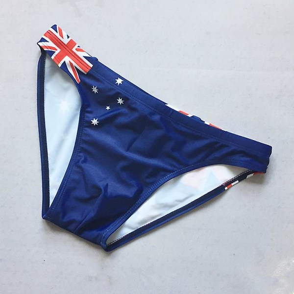 Herre bikini brasiliansk flag badetøj Badetrusser Sexede mini badebukser Drenge badedragt Badedragt Strandshorts Aus Narrow Side AU XL