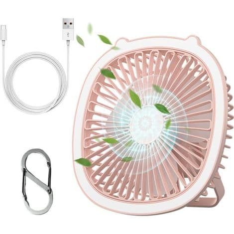 Bærbar, støjsvag ventilator med tre blæserhastigheder og gradvis lysændring