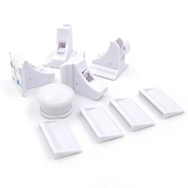 4-pack - Magnetic Child Lock for Hatches & Doors - Lock White White Vit