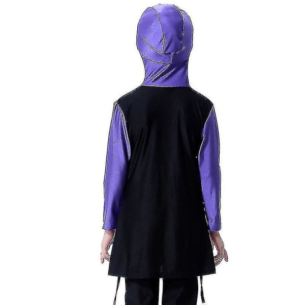 Barn Jenter Muslimsk islamsk badedrakt Badedrakt Modest Burkini Bading Heltrekk Purple 12-13 Years