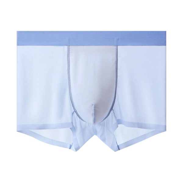 Mäns Is-Silke Underkläder U Konvex Design Låg Midja Boxershorts För Vardagsbruk Light Blue 2XL