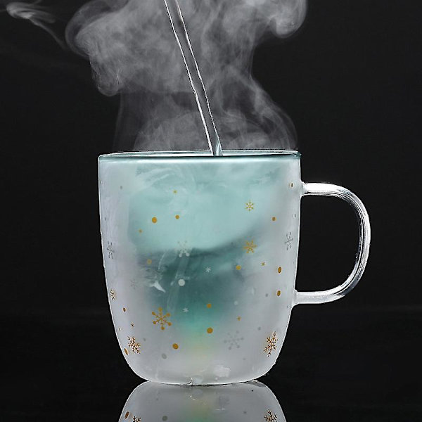 Dobbelt væggede glaskaffekopper, Morsdagsgave Juletræ Stjerne Dobbeltlags Glaskopper Vandkop, Cappuccino Latte
