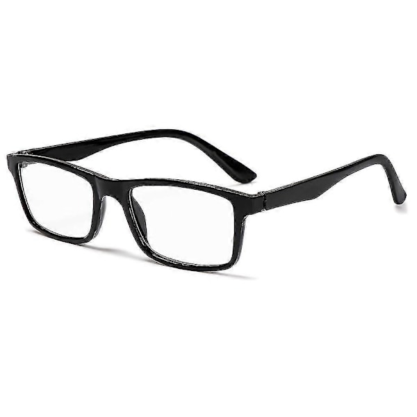 Retro Leopard Asymmetriska Roundsquare Läsglasögon Dam Herr Ålderssynthet B-black -1.50