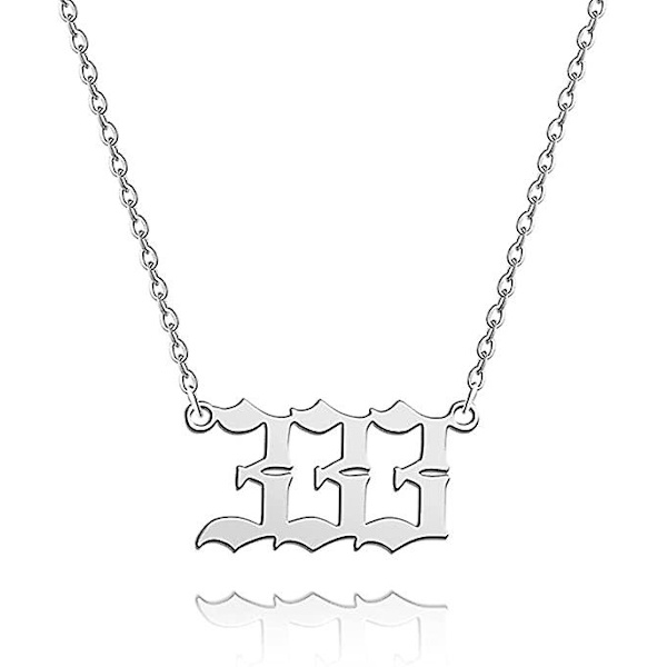 Englenummer-halskjede Sølv/gull Rustfritt stål Numerologi Smykker 333 Silver
