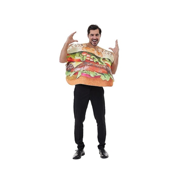 Fantasy kostymer Unisex vuxen svampig dubbel ostburger kostym Rolig mat Cosplay kostym As Shown