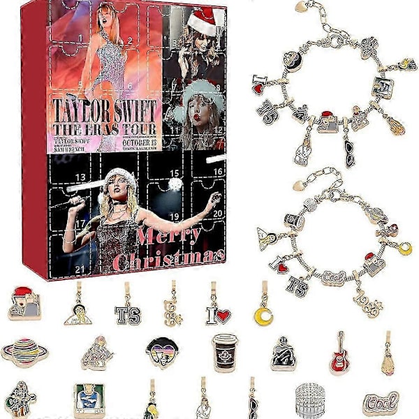 2024 Julekalender Armbånd 24 Dages Nedtælling Kalender Taylor Swift Swiftie DIY Smykker Kreativ Gave A