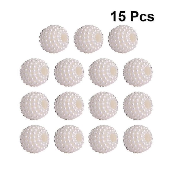 15 stk 35 mm imiterte perler gjør-det-selv-perler Avtagbare Bayberry-ball løse perler Håndlaget håndverkstilbehør
