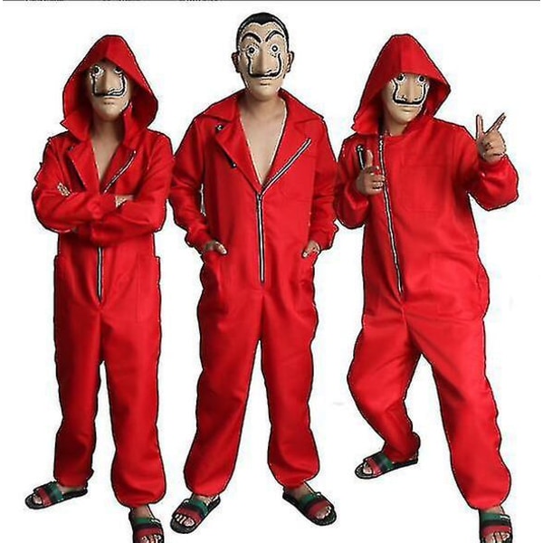 Halloween Cosplay La Casa De Papel kostym med mask XL