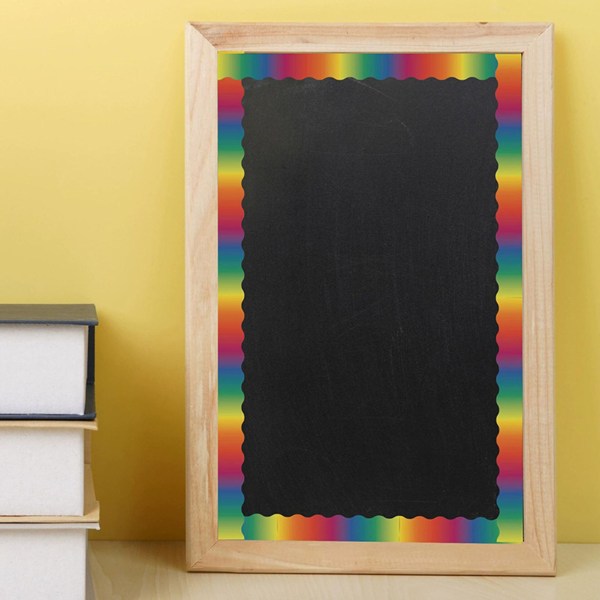 1 rulle Blackboard-dekal Gradient Color Självhäftande Rainbow Bulletin Board-dekal för klassrumskontorsdekoration