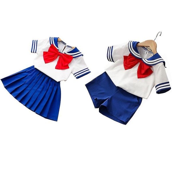 90-130 cm Børn Drenge Piger Sailor Moon Cosplay kostumer Japansk stil Kawaii Cute Primary School Uniform Choir Dance Tøj Boy set 120cm height