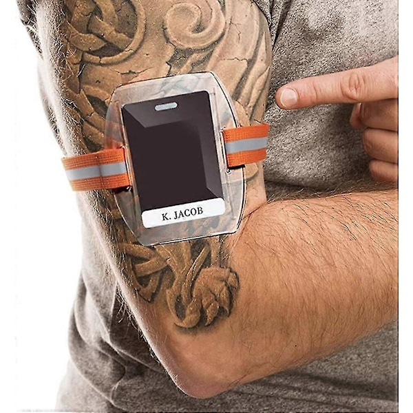 5 st Armmärkeshållare Justerbart Armband ID-kort Licensmärkeshållare Skipasshållare Arbetskorthållare med Rem för Nödsäkerhetspersonal Dörr