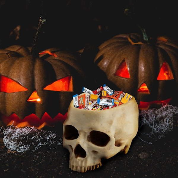 Kauhukallon muotoiset Halloween-koristeiden pidikkeet, kallokoristeet kalloruukun istutukseen, karkkikulho