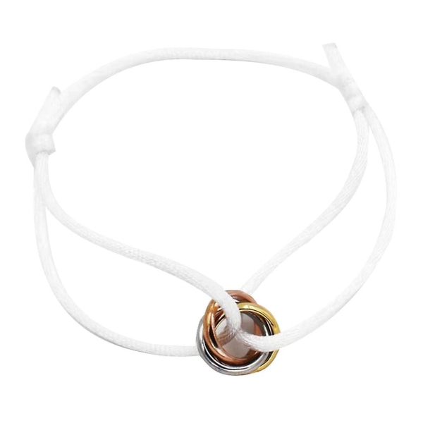 Metal Buckle Rings Braided Rope Bracelet Jewelry Adjustable Couples Bracelets