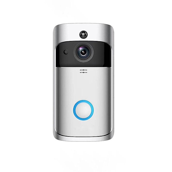 Chime och Dörrklocka Trådlös Video Dörrklocka V5 Låg Effekt HD Smart Mörkerseende Silver