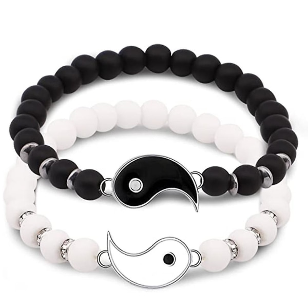 2 matchende Yin Yang justerbare venskab, forhold, kæreste kæreste og bedste ven armbånd til Valentinsdag