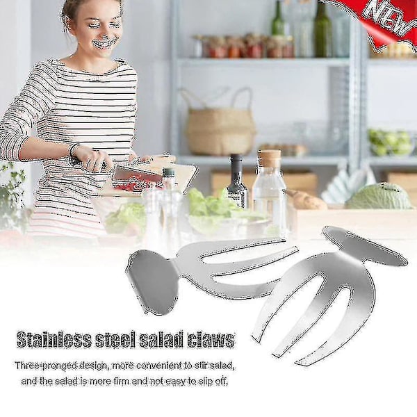 2 stk. Salatklo Salatgreb i Rustfrit Stål