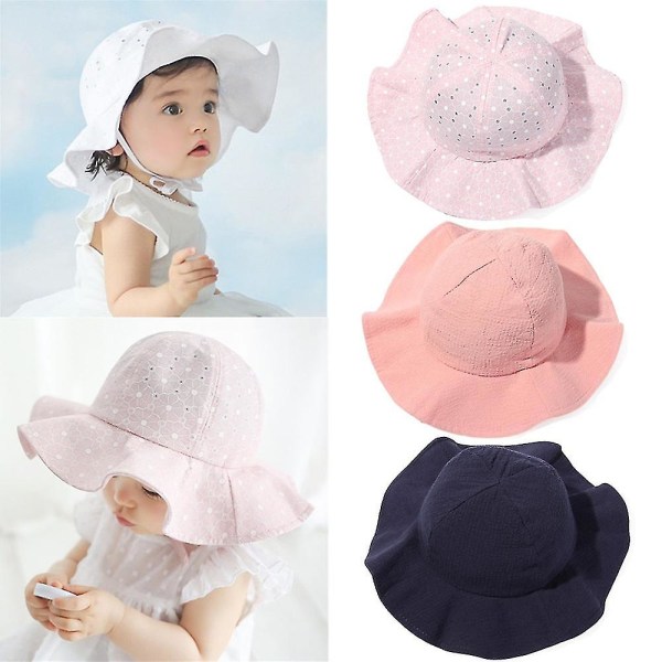 Sommar Vår Baby Bucket Hat Princess Uv Protection Beach Cap Portable Outdoor