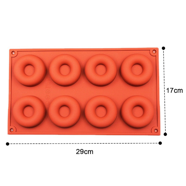 Munkform Non-Stick Flexibel Silikon Kakform 6/8 Rutors Design Bakform för Hemkök Bageri M