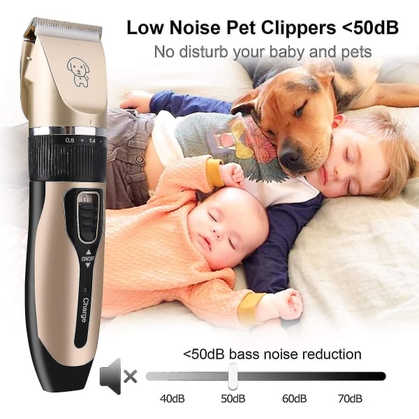 Silent Clipper, Tykk Langt Hår Hunde Clipper, Pet Hår Clipper, Trådløs Genopladelig elektrisk Professionel Clipper Til Hund, Kat, Kanin