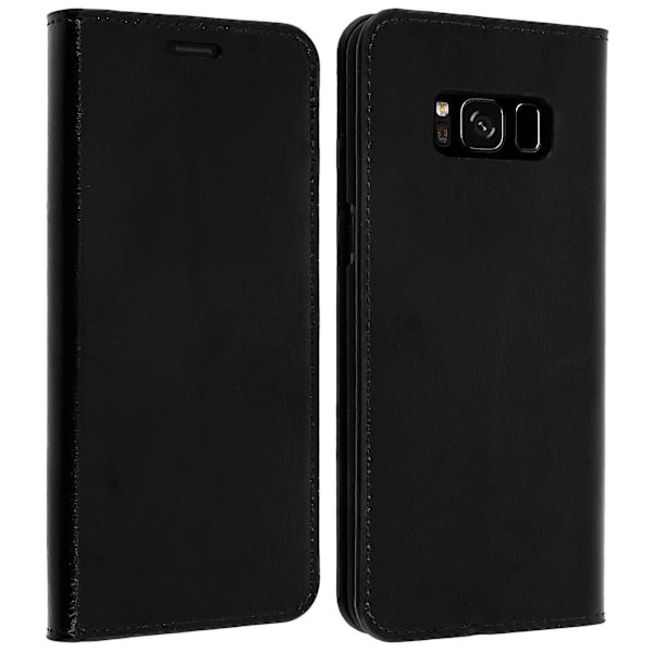 Folio Äkta Läder Galaxy S8 Fodral Kortfack Videoställ