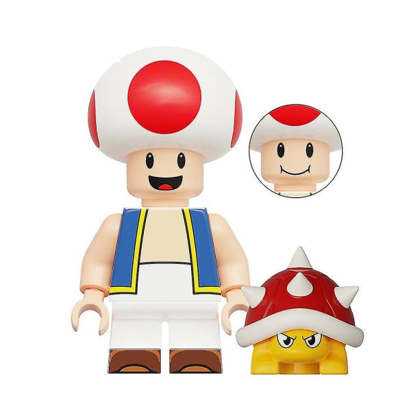 8 stk/sæt Super Mario Minifigurer Samlede byggeklodser Legetøj Figur Børn Gaver til hjemmedekoration