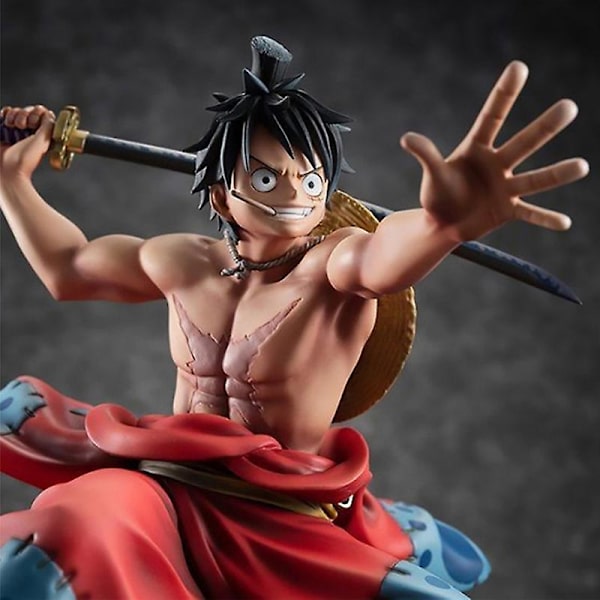 22cm Wanokuni Monkey D. Luffy -figuuri One Piece -toimintafiguurit Varsikorvaus Anime -figuurit PVC -keräilyesineet Lelut Lahja