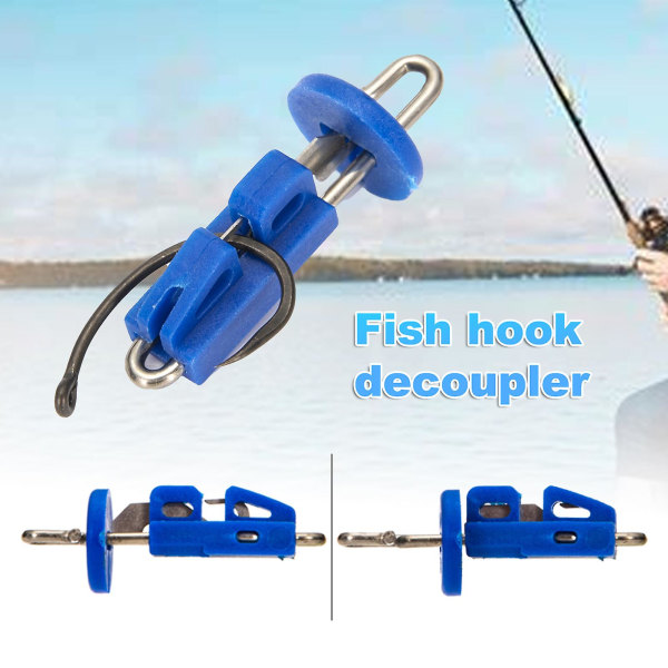 10 stk/sett paraplystil krok-agnklemmer Gjenbrukbare Blue Fishing Splash Down Solo Krok Agnfrigjøringsklips for fiske