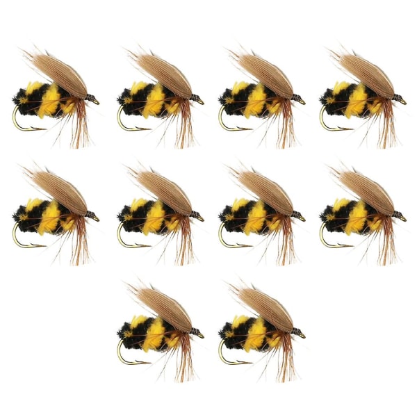 10 stk/lot Insekter Bee Lure Fiske Tørr/våt Bee Swimbaits Båt Topwater lokker 14