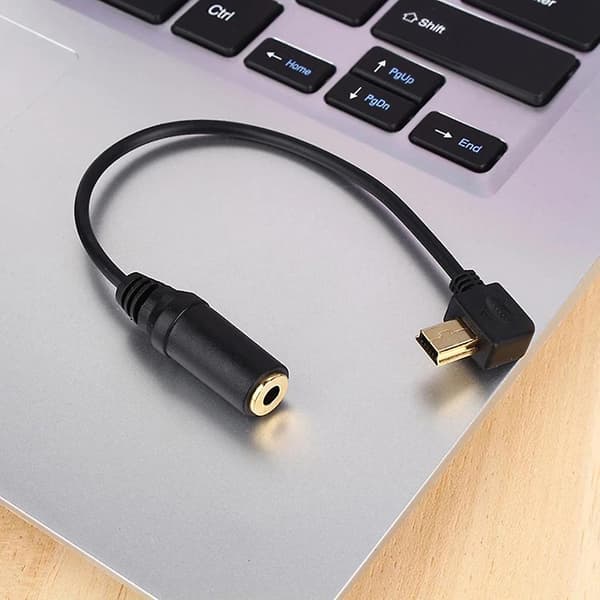 Lydadapterkabel Mini Usb til 3,5 mm Mikrofonadapter til Gopro Hero 3/4