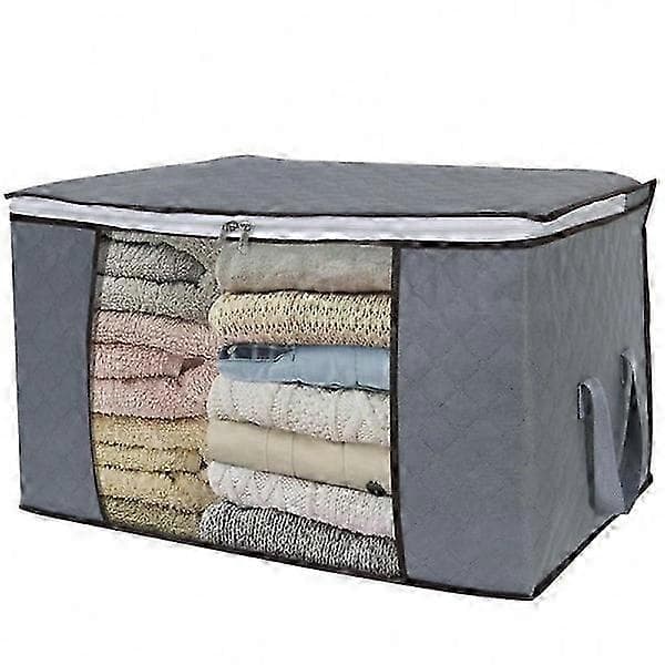 Opbevaringspose til lagner, tæpper, tøj Grå 60x43x35 cm 1-pak