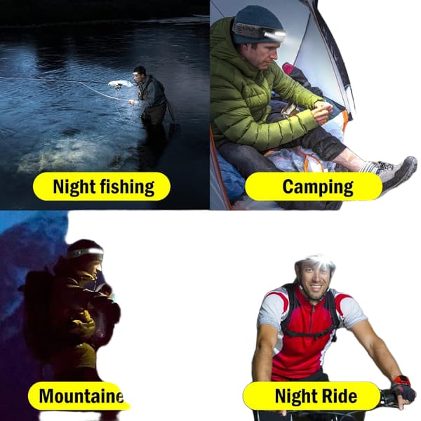 2 stk. Starka LED-hodelykter, Mini, Bærbar, Utendørs eventyr, Camping, Fiske, Sensor