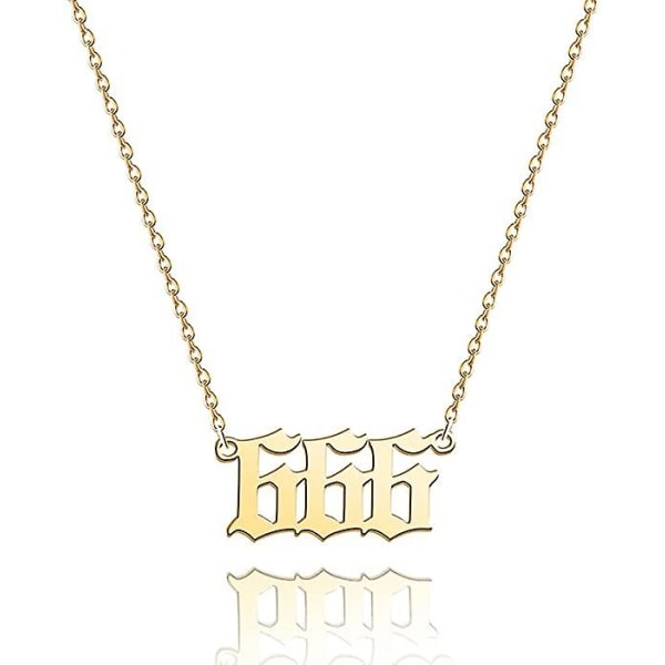 Angel Number Halskjede Sølv/gull rustfritt stål Numerology smykker Gold 666