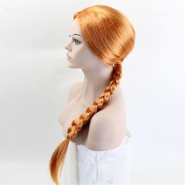 Halloween Shrek Kvinder Prinsesse Fiona Cosplay Hele Parykker Monsteret Fiona Fest Rollespil Orange Brun