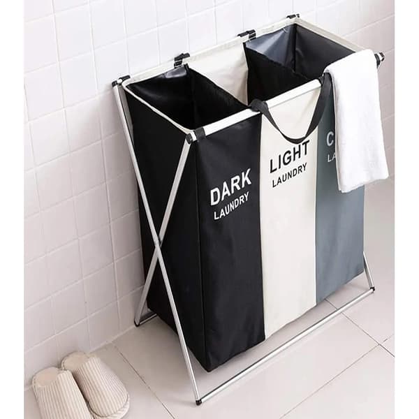 Laundry Basket with 3 Compartments - Basket for Laundry - 135L