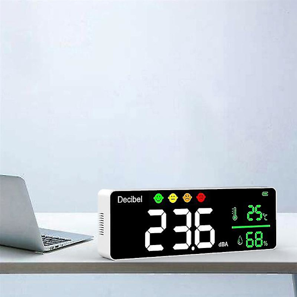Dm1306d Digital Decibel Lydmåler Smart Støjdetektor 30-130db Temperatur- og Luftfugtighedsovervågning