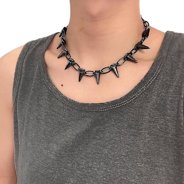 Metallpigger Studs Nagler Punk Goth Halskjede Choker Krage-haoyi