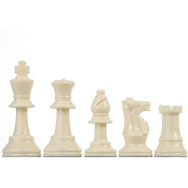Vikt-Turnering Schackspel Set Schackpjäser Endast, Internationella Schackpjäser Komplett Schackpjäser Set Vit Och Svart (Stor 77mm)