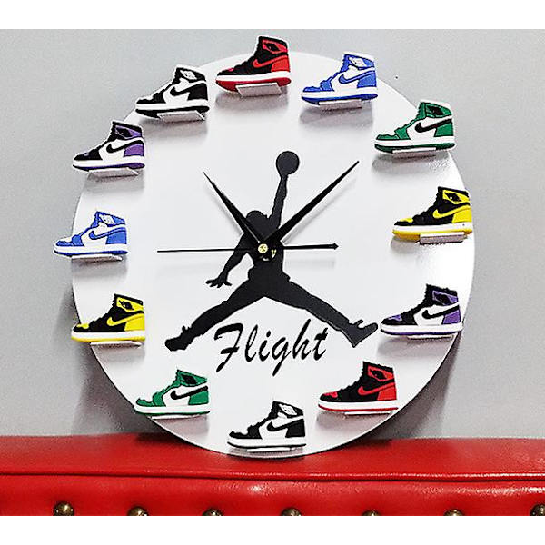 Aleko Aj Klokke Basketball Rekvisita 3d Tredimensjonal Skoform Aj1-12 Generasjon Veggklokke Liten Aviator Sko Jordan Klokke