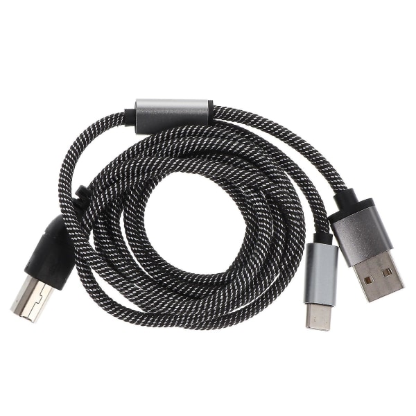 1,4m Midi Otg-kabel Usb-c til usb-b-ledning for elektronisk musikkinstrument Black 140X0.5cm