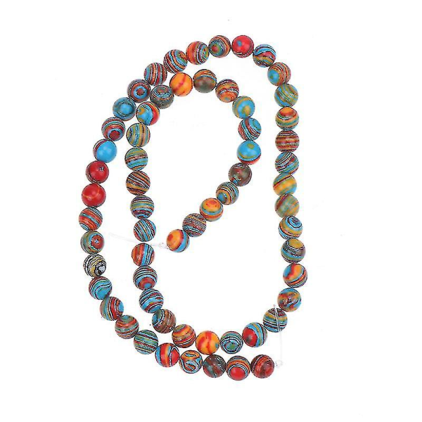 62st färgade stenpärlor Malakit runda polerade pärlor Gör-det-själv-hantverkspärlor Kreativa gör-det-själv smycken Tillbehör för hembarn (6 mm diameter)