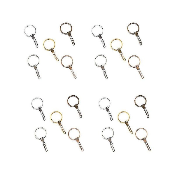 5 pakkausta avaimenperän osia Yksinkertaiset itse tekemällä avaimenperän osat avaimelle (kultainen, valkoinen, retrovihreä, Kc Golden, 5 kpl per pakkaus, jokainen väri Ha