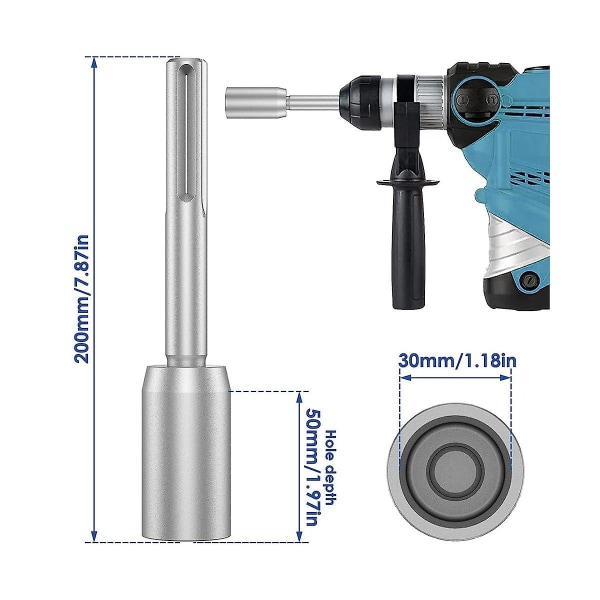 Sds-max jordstangsdriver, 30 mm kraftig stålboremaskine, til jordboring med borehammer