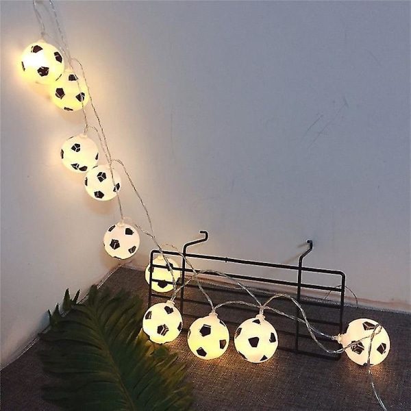10 Led fotbollsslingor Inomhusfotboll Utomhus Fairy Lights Trädgårdstillbehör Fotbollsformad replampa Fotboll Hemdekorationer Belysning för F