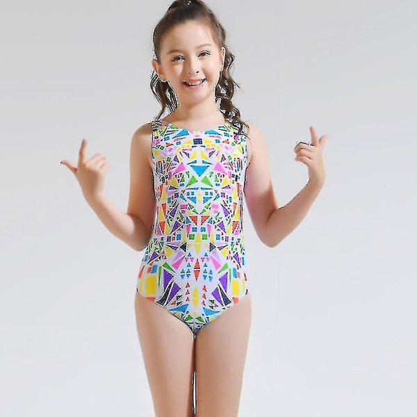 Lasten uimapuku yksiosainen uimapuku tytöt oppivat uimaan harjoituskolmio yksiosainen uimapuku-meini M