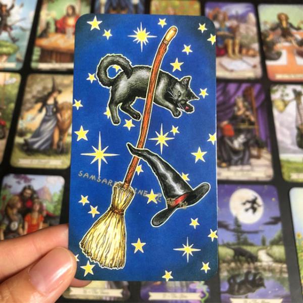 78 st/set Tarotkort Häxmönster Delikat Konstpapper Vardags Häxa 78 Kort Tarot För Fest Jiyuge