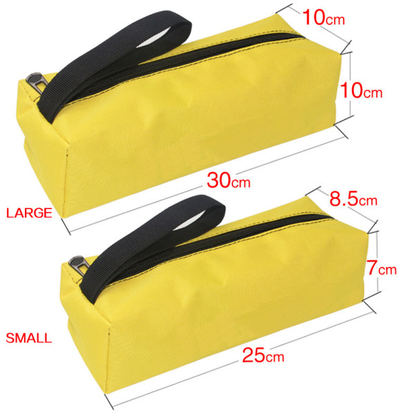 Oxford Tool Storage Bag Nyckel Zip Pocket Organizer Tools Pouch Gul 30x10x10cm