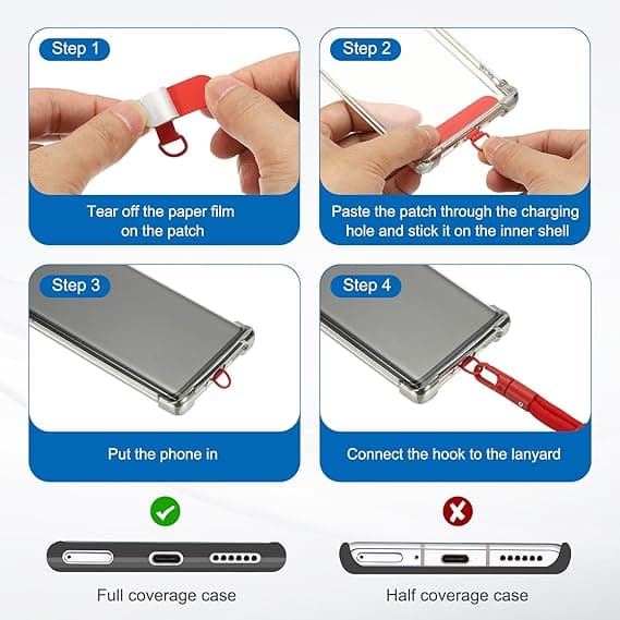 Justerbar telefonrem i polyester med rustfri stålplade til de fleste smartphones (pink)