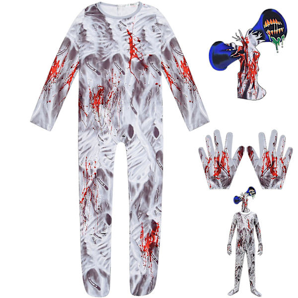2022 Halloween Horror Spil Sirenehoved Heldragt Sirenehoved Udklædningskostume S 140cm